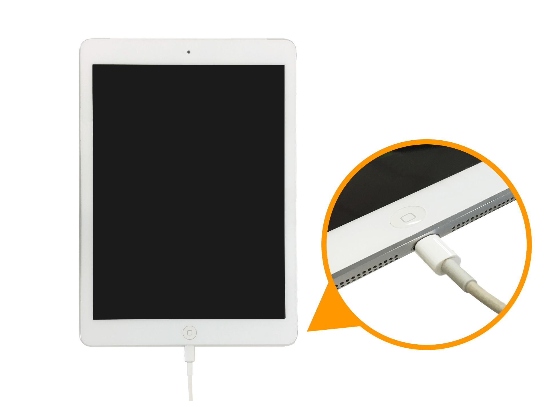 iPadまたはiPhoneにLightning USB（ケーブル）を接続する