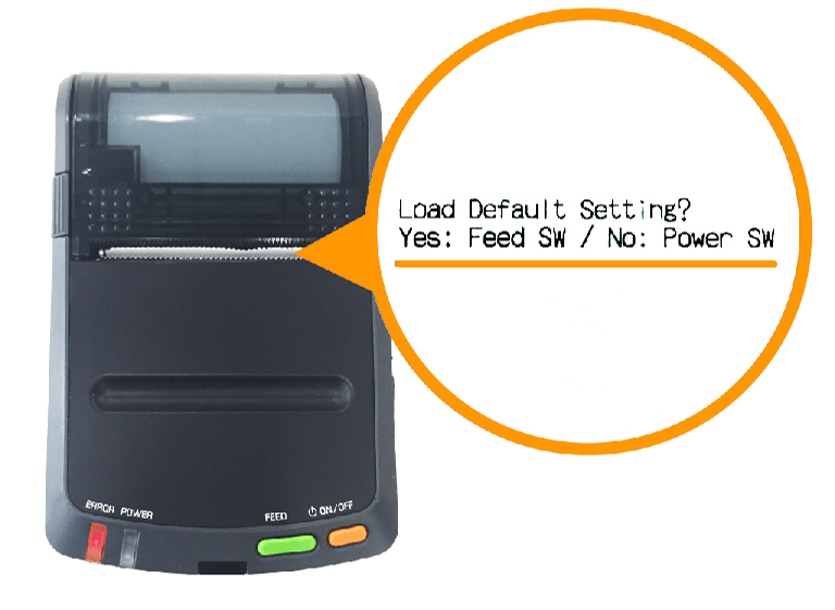 セイコーインスツル（DPU-S245-01C-E）Load Default Setting? Yes: Feed SW / No: Power SW